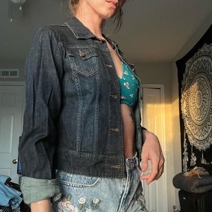 dark denim button up jacket